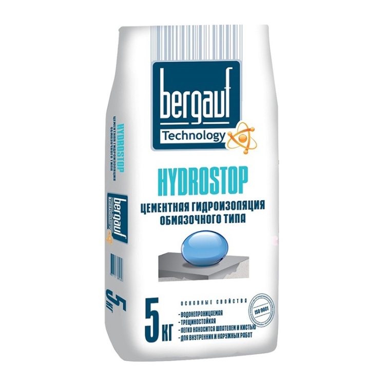 Гидроизоляция обмазочного типа Bergauf Hydrostop 5 кг.