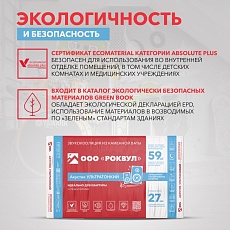 Rockwool Акустик Баттс Ультратонкий (1000*600*27) 12п/0,194м3/7,2м2/14пач.под